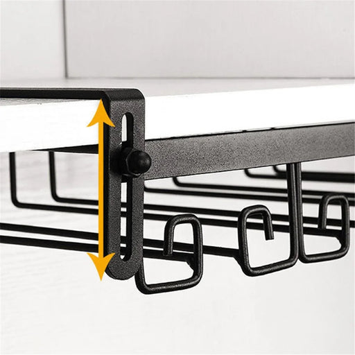 002C037 Wine Glass Rack 2 Rows Under Cabinet Stemware Wine Glass Holder Hanger - Matte Black - 2