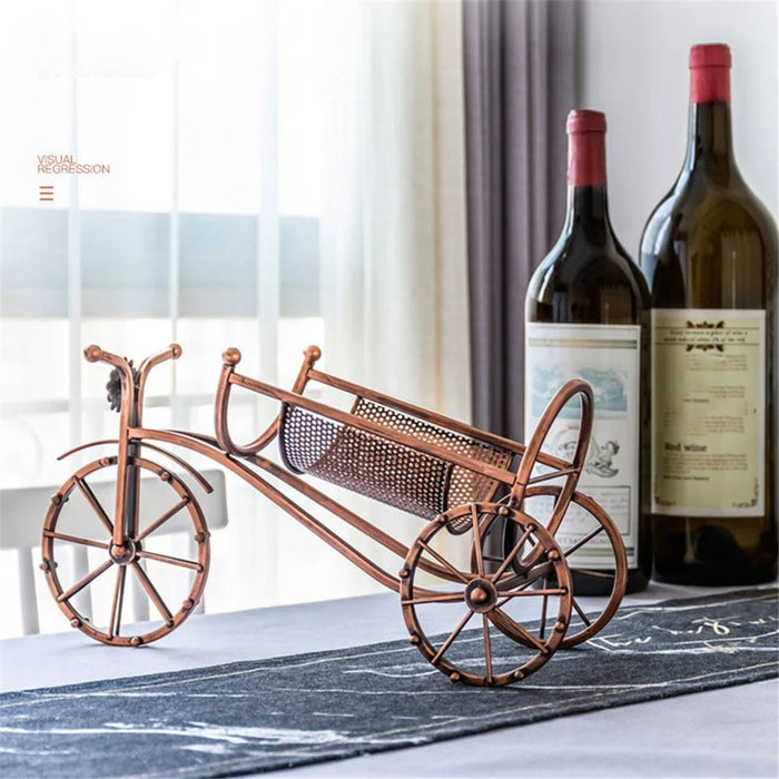 002B034-A55L Iron Wine Holder 5L Wine Rack Bike Shape Tricycle Art Home Decoration - 2