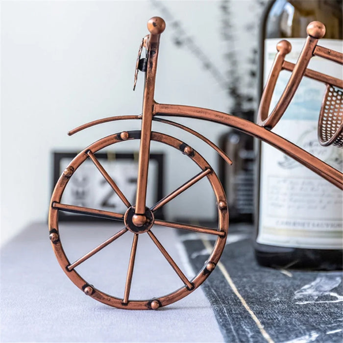 002B034-A55L Iron Wine Holder 5L Wine Rack Bike Shape Tricycle Art Home Decoration - 4