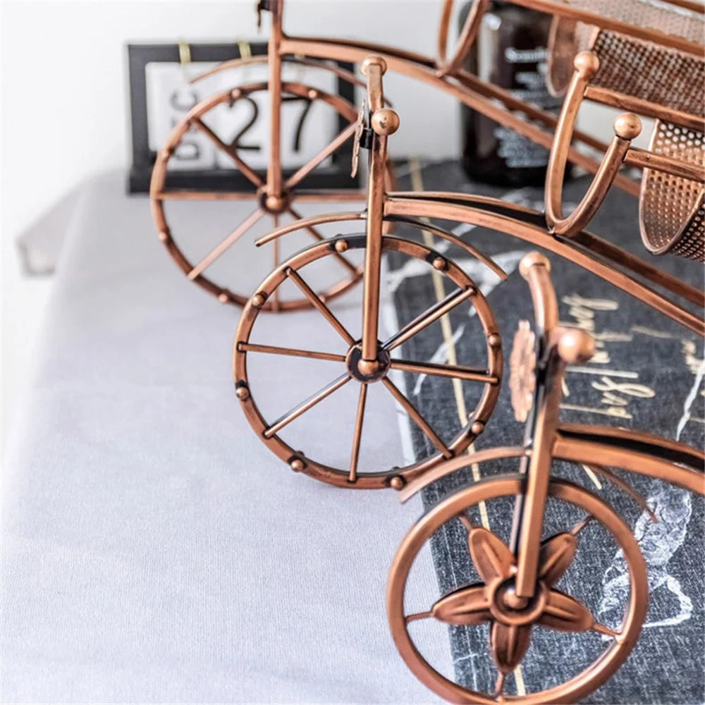 002B034-A55L Iron Wine Holder 5L Wine Rack Bike Shape Tricycle Art Home Decoration - 5