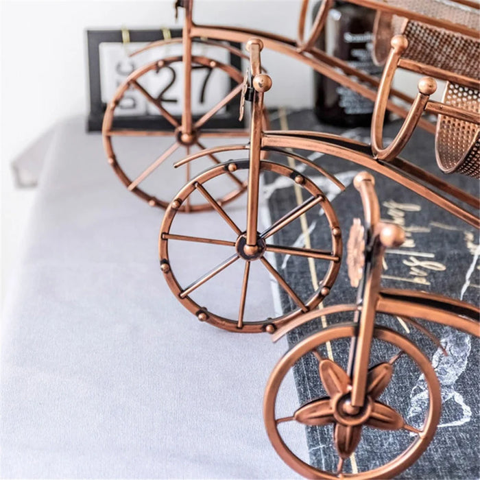 002B034-A55L Iron Wine Holder 5L Wine Rack Bike Shape Tricycle Art Home Decoration - 5