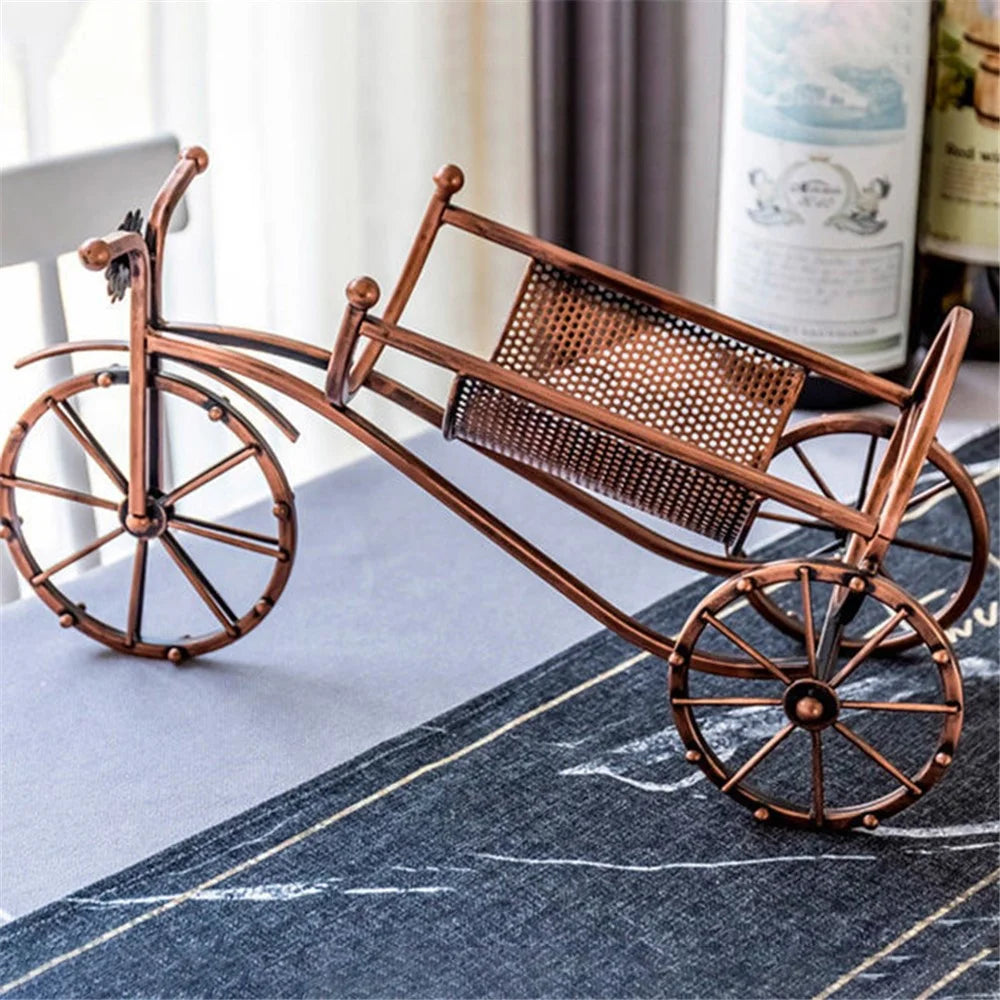 002B034-A55L Iron Wine Holder 5L Wine Rack Bike Shape Tricycle Art Home Decoration - 6