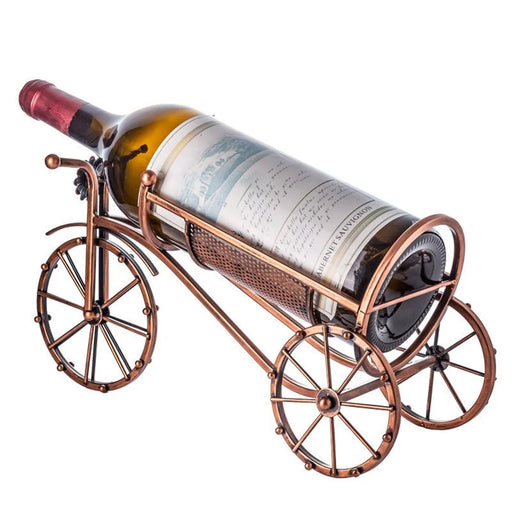 002B034-A33 Iron Wine Holder 3L Wine Bottle Rack Holder Tricycle Shape Design Art Home Decoration - 1