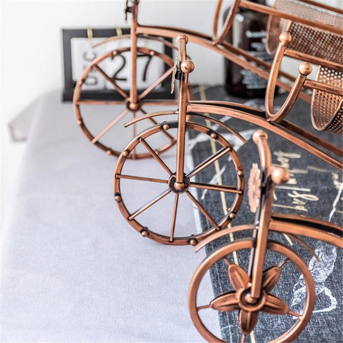002B034-A33 Iron Wine Holder 3L Wine Bottle Rack Holder Tricycle Shape Design Art Home Decoration - 7