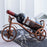 002B034 Metal Wine Rack Tricycle Shape Wine Shelf Home Art Decor - Bronze - 2
