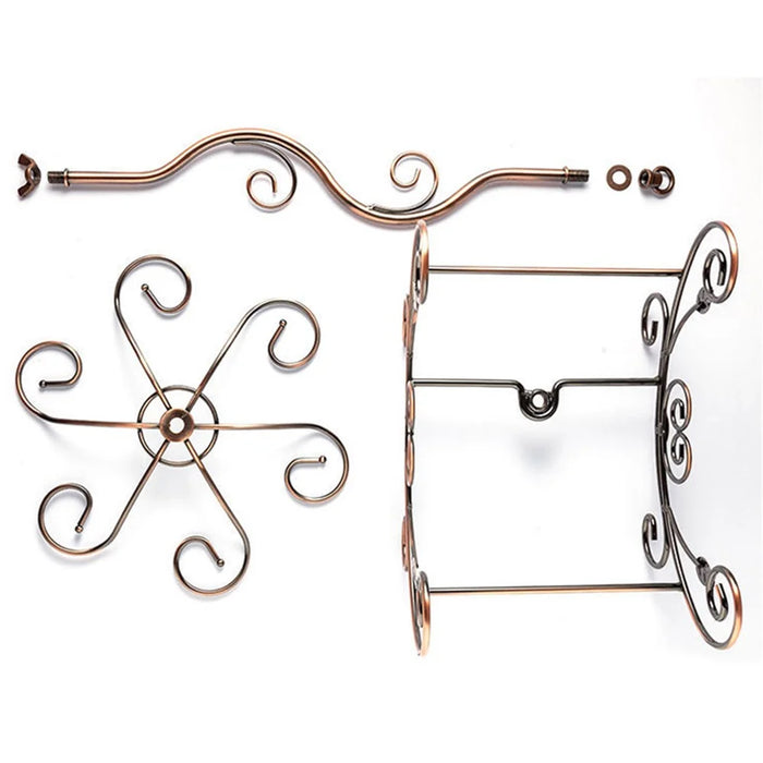 002A019 Creative Design 6 Glass Cup Hanger Drying Stand Wine Bottle Storage Rack - Bronze - 7