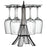 002C038 6 Glass Cup Rack Tower-Shaped Wine Glass Holder Display for Home - Black - 1