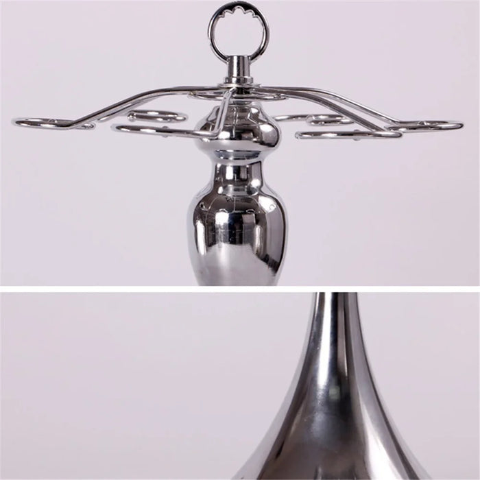 002C006 6 Hooks Wine Glass Rack Holder Tabletop Hanging Shelf Iron Storage Rack - Bronze - 6