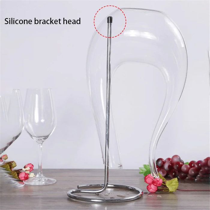 002G005 Wine Decanter Drying Stand Decanter Metal Rack Holder with Silicone Head - 5