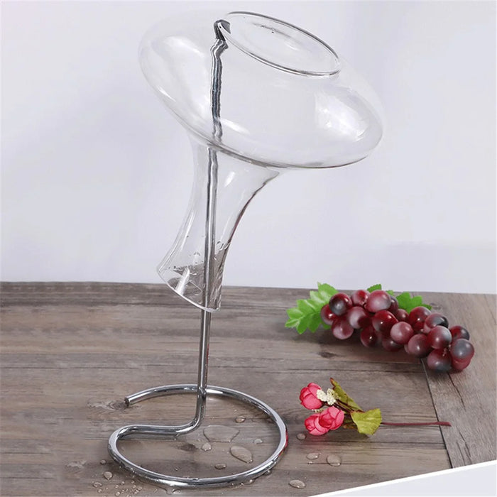 002G005 Wine Decanter Drying Stand Decanter Metal Rack Holder with Silicone Head - 6
