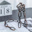 002B011 Creative Iron Chain Design Wine Rack Stand, Wine Bottle Holder for Home, Office, Wine Cabinet Bottle Stand - Bronze - 3