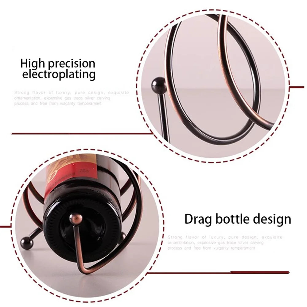 002B018 European Style Iron Wine Rack Stand, Wine Bottle Holder for Home, Office, Wine Cabinet - 4