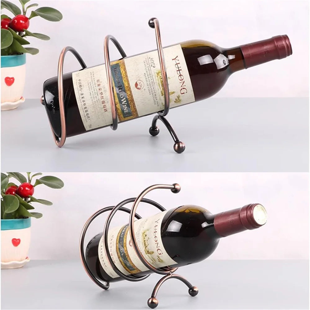 002B018 European Style Iron Wine Rack Stand, Wine Bottle Holder for Home, Office, Wine Cabinet - 6