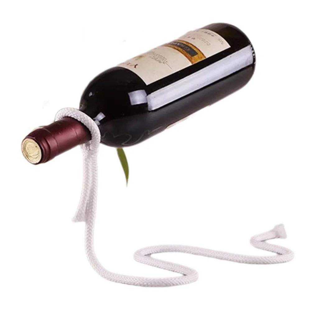 002B012 Iron Wine Holder Magic Suspending Rope Wine Rack Home Decoration - 1
