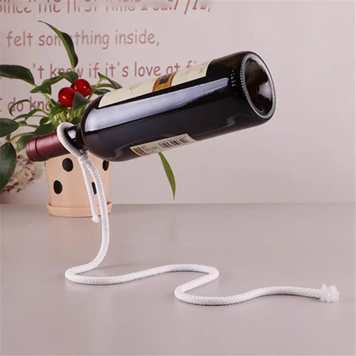 002B012 Iron Wine Holder Magic Suspending Rope Wine Rack Home Decoration - 3