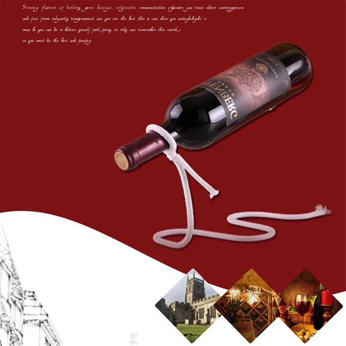 002B012 Iron Wine Holder Magic Suspending Rope Wine Rack Home Decoration - 7