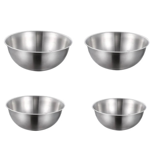 17cm+19cm+22cm+24cm 4Pcs Salad Bowl Stainless Steel 304 Mixing Bowl with Measurement Markings for Kitchen / Baking (No FDA) - 1