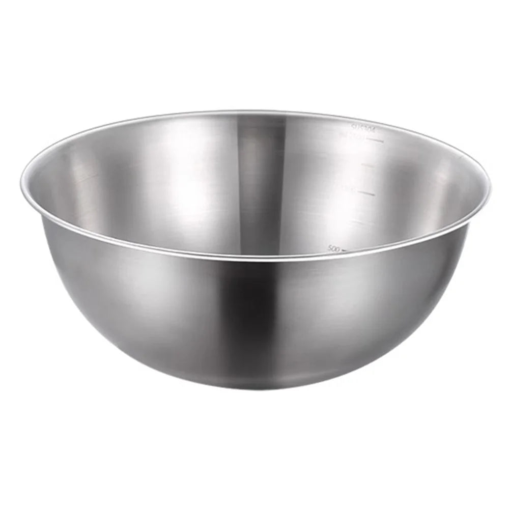 17cm Diameter Salad Bowl Stainless Steel 304 Mixing Bowl with Measurement Markings for Kitchen / Baking (No FDA) - 1