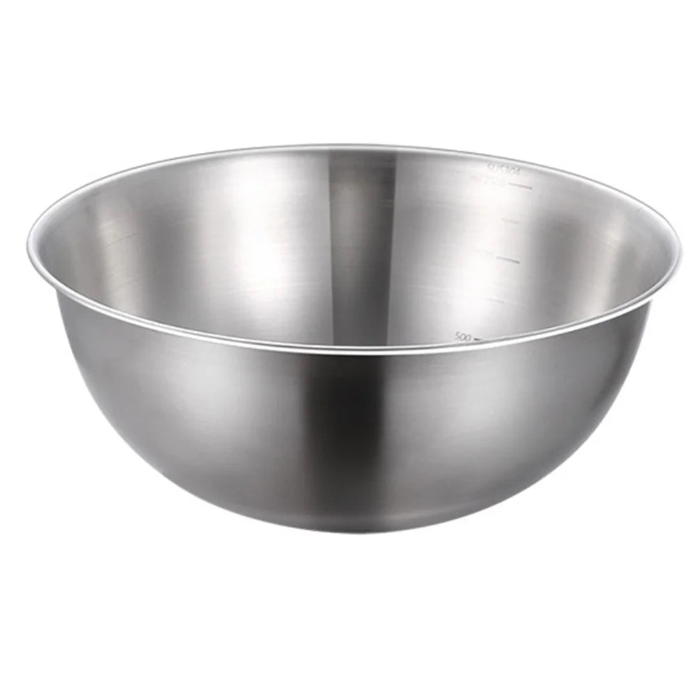 19cm Diameter Salad Bowl Stainless Steel 304 Mixing Bowl with Measurement Markings for Kitchen / Baking (No FDA) - 1