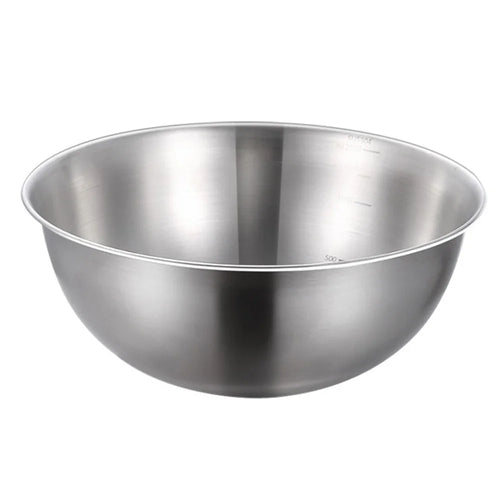 24cm Diameter Salad Bowl Stainless Steel 304 Mixing Bowl with Measurement Markings for Kitchen / Baking (No FDA) - 1