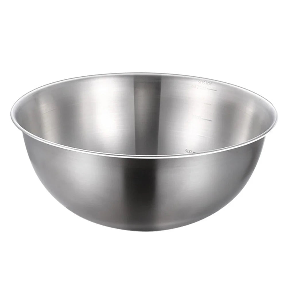26cm Diameter Salad Bowl Stainless Steel 304 Mixing Bowl with Measurement Markings for Kitchen / Baking (No FDA) - 1