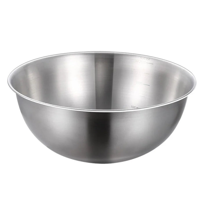 26cm Diameter Salad Bowl Stainless Steel 304 Mixing Bowl with Measurement Markings for Kitchen / Baking (No FDA) - 1