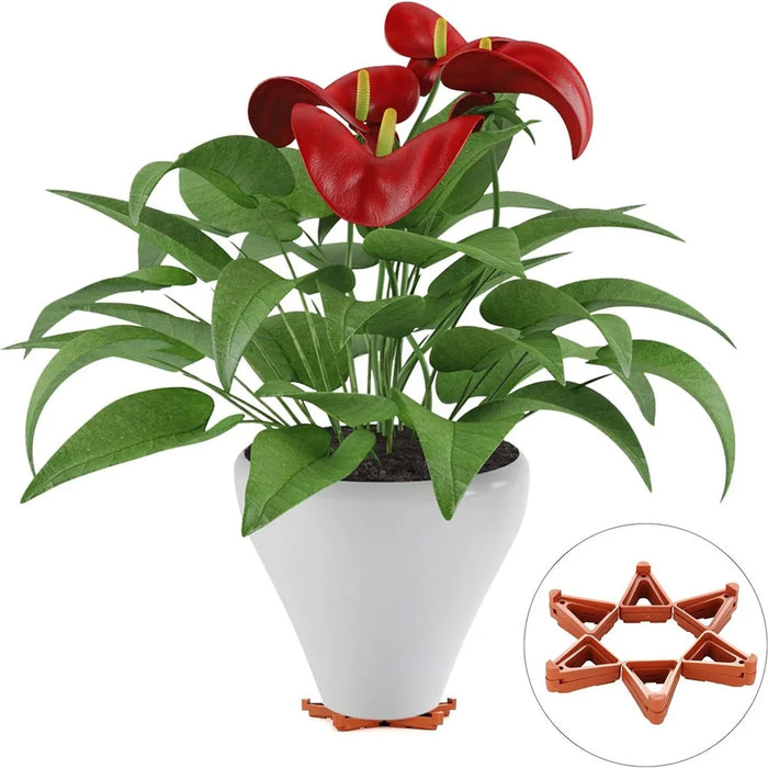 12Pcs Gardening Flower Pot Foot Pad PP Ventilation Plant Pot Heighten Base - Orange L - 2