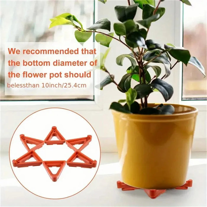 12Pcs Gardening Flower Pot Foot Pad PP Ventilation Plant Pot Heighten Base - Orange L - 6