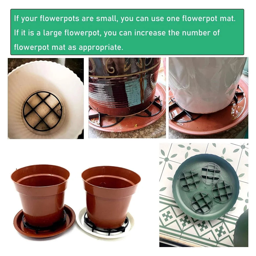3Pcs Gardening Flower Pot Holder Bottom Pad Plant Pot Plastic Ventilation Heighten Base - 5