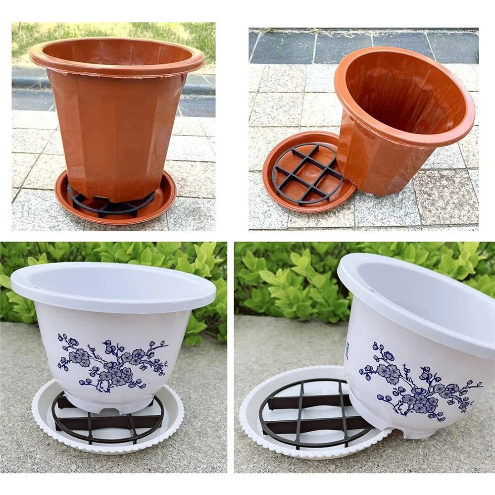 3Pcs Gardening Flower Pot Holder Bottom Pad Plant Pot Plastic Ventilation Heighten Base - 6