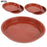PB210 4Pcs 21cm Flower Pot Bottom Water Storage Round Tray Plastic Movable Potted Plant Base - Red - 1