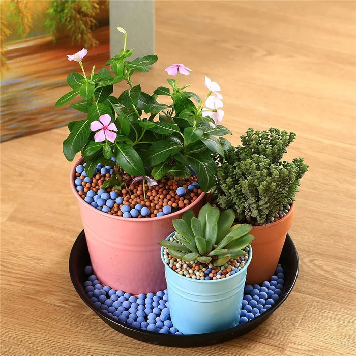 PB210 4Pcs 21cm Flower Pot Bottom Water Storage Round Tray Plastic Movable Potted Plant Base - Red - 6