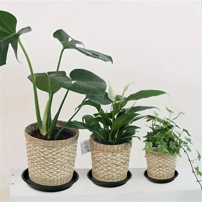 PB210 4Pcs 21cm Flower Pot Bottom Water Storage Round Tray Plastic Movable Potted Plant Base - Red - 7