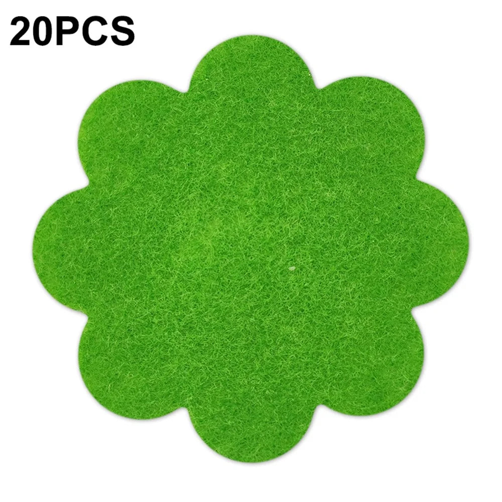 20Pcs Flower Pot Inner Bottom Mat Prevent Soil Leakage Flower Shape Plant Pot Bottom Hole Pad - Green - 1