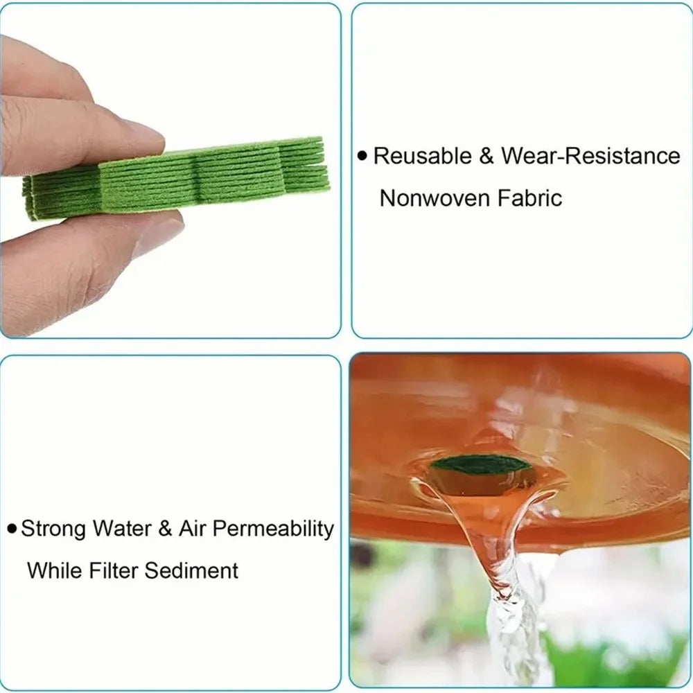 20Pcs Flower Pot Inner Bottom Mat Prevent Soil Leakage Flower Shape Plant Pot Bottom Hole Pad - Green - 3