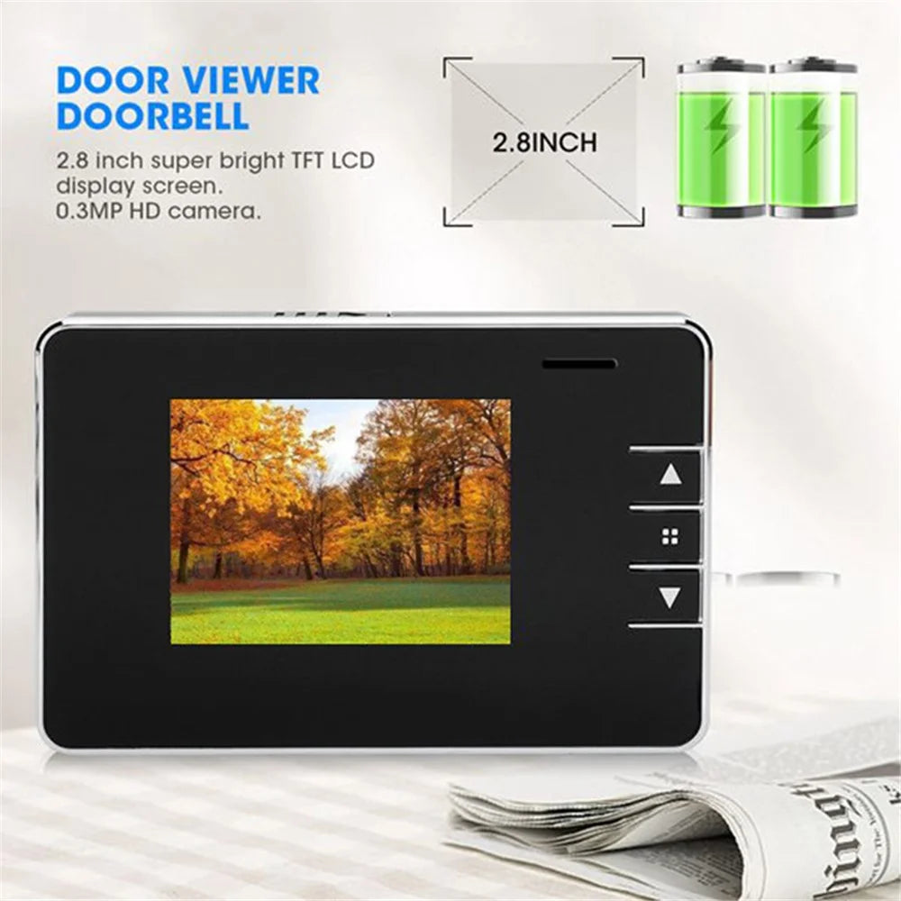 2.8-inch LCD Display Video Doorbell Peephole Security Camera for Smart Home Alarm System - 2