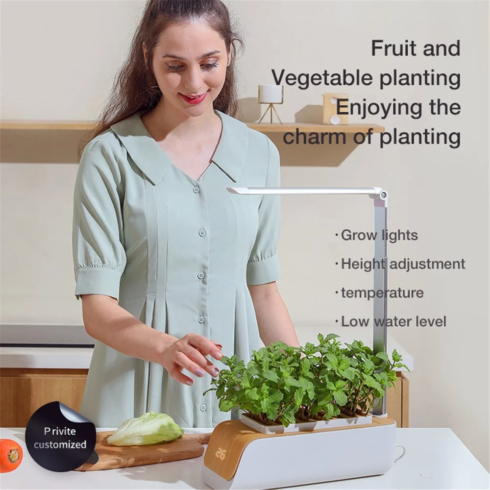 ABIS-H003 LED Grow Lights Smart Flower Pot Planter Automatic Absorption Hydroponics Plant Light Soilless Cultivation Electric Tool for Garden - US Plug - 2