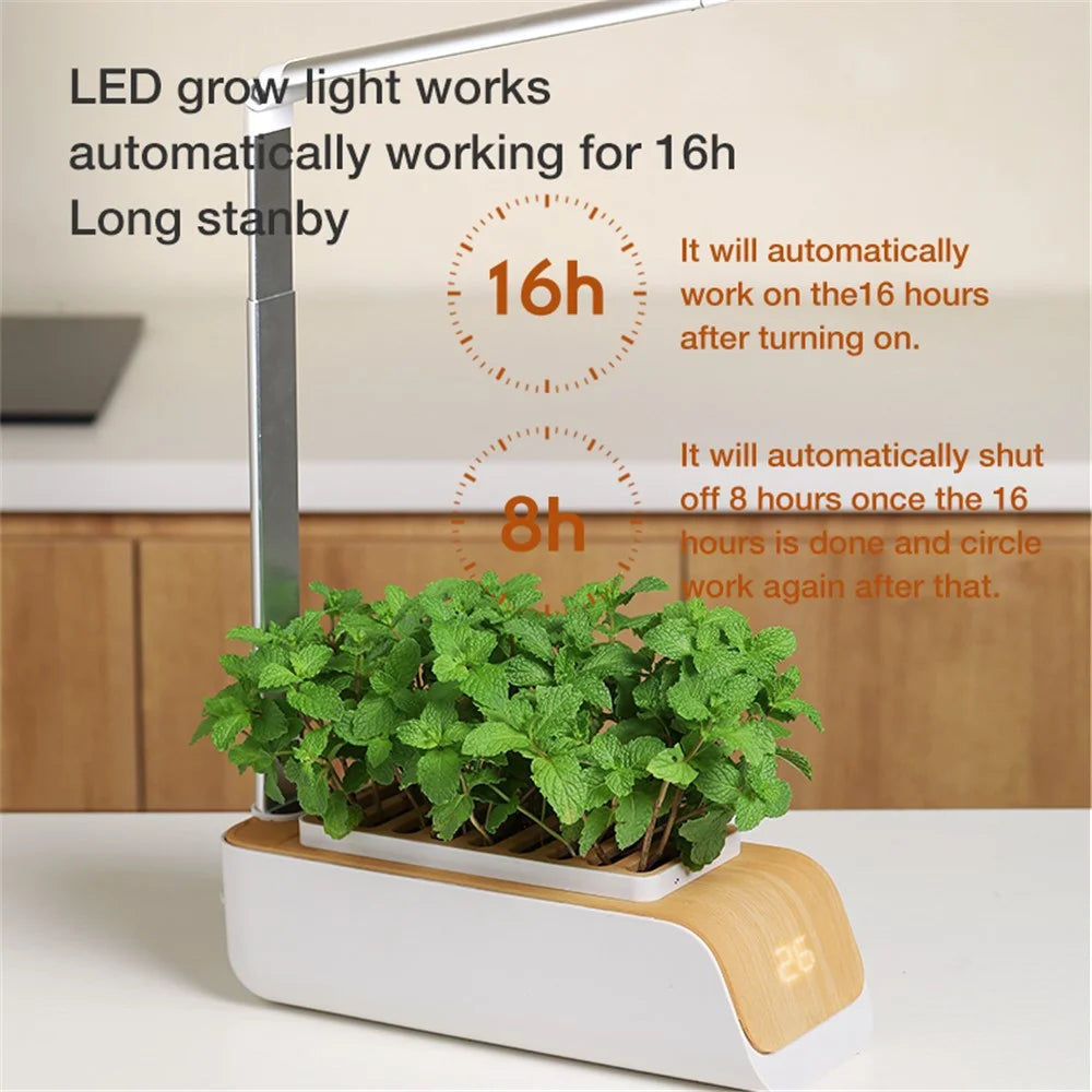 ABIS-H003 LED Grow Lights Smart Flower Pot Planter Automatic Absorption Hydroponics Plant Light Soilless Cultivation Electric Tool for Garden - US Plug - 5