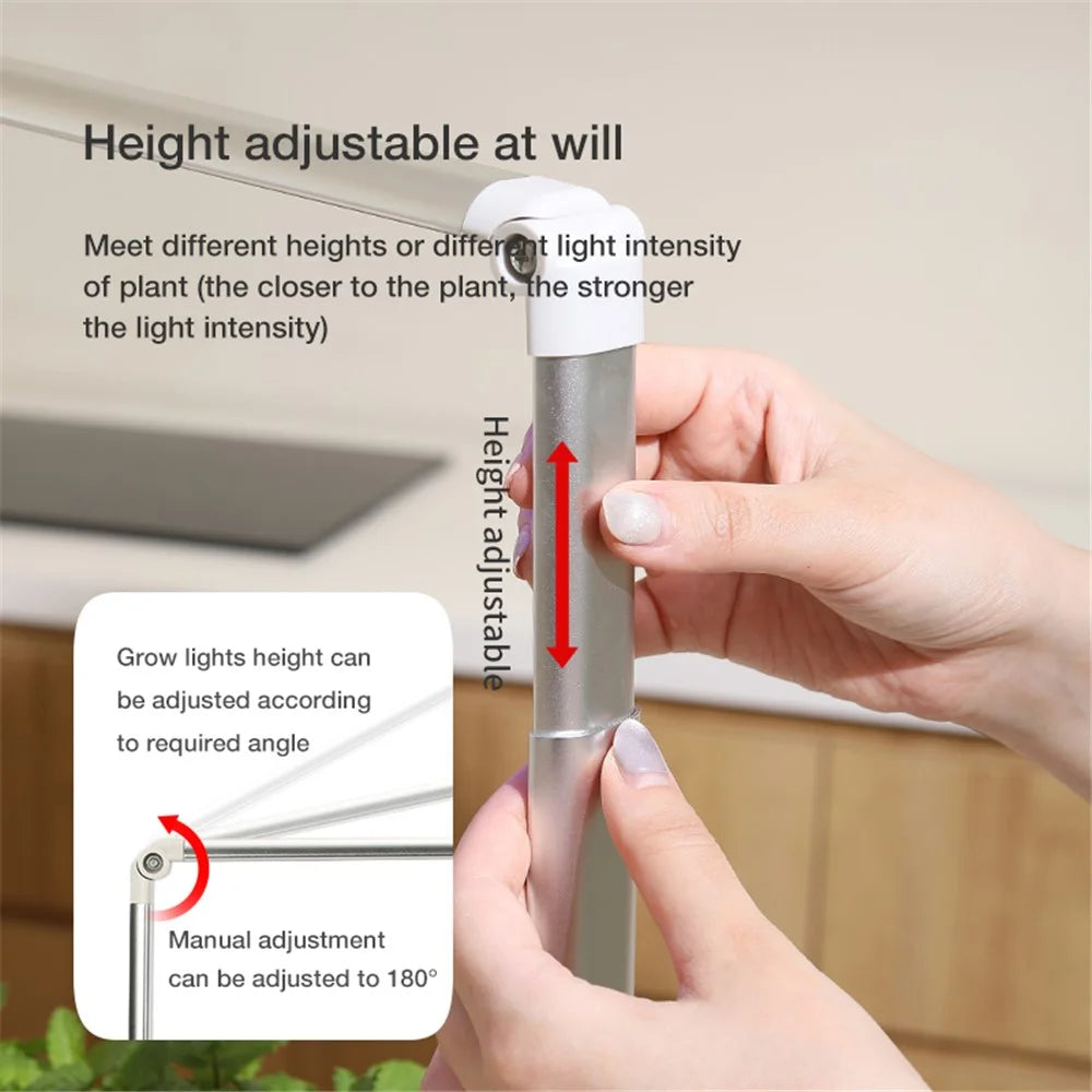 ABIS-H003 LED Grow Lights Smart Flower Pot Planter Automatic Absorption Hydroponics Plant Light Soilless Cultivation Electric Tool for Garden - US Plug - 6