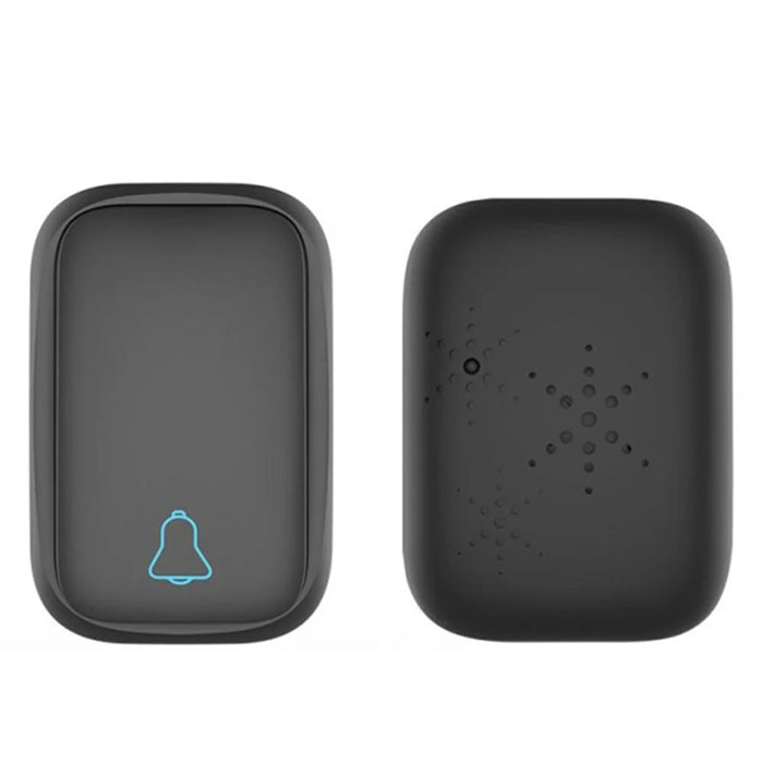 TS-K111 Wireless Doorbell Kit Plug and Play Door Bell 38 Melodies Alarm 4 Adjustable Volume Levels for Home Villa Apartment Elder-care, 2 Buttons and 1 Door Bell - Black/US Plug - 7