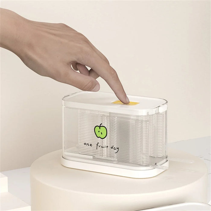 Push-Type Fruit Fork Dispenser Box with 50Pcs Disposable Food-Grade Forks (BPA-Free, No FDA) - Green - 5