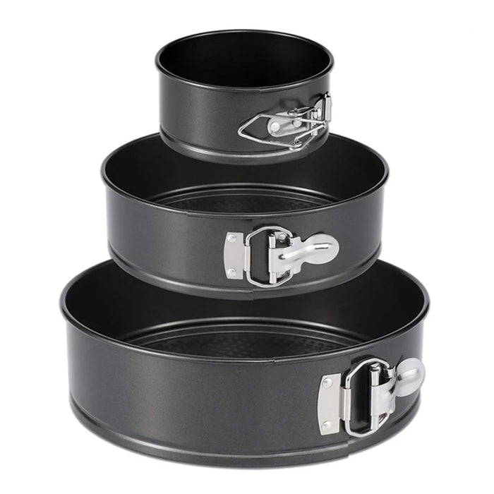 KP017 3Pcs/Set Round 4/7/9 inch Cake Mold Non-stick High Carbon Steel Kitchen Baking Mold with Removable Bottom (BPA Free, no FDA Certificate) - 2