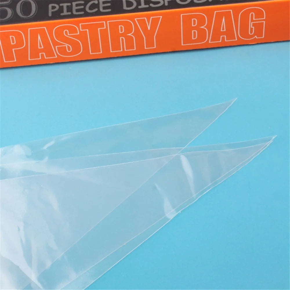 50PCS Pastry Bags Thicked Disposable Piping Bags Icing Bags Clear PE Cake Decorating Bags Baking Tools Supplies (BPA-Free, without FDA Certification) - 3