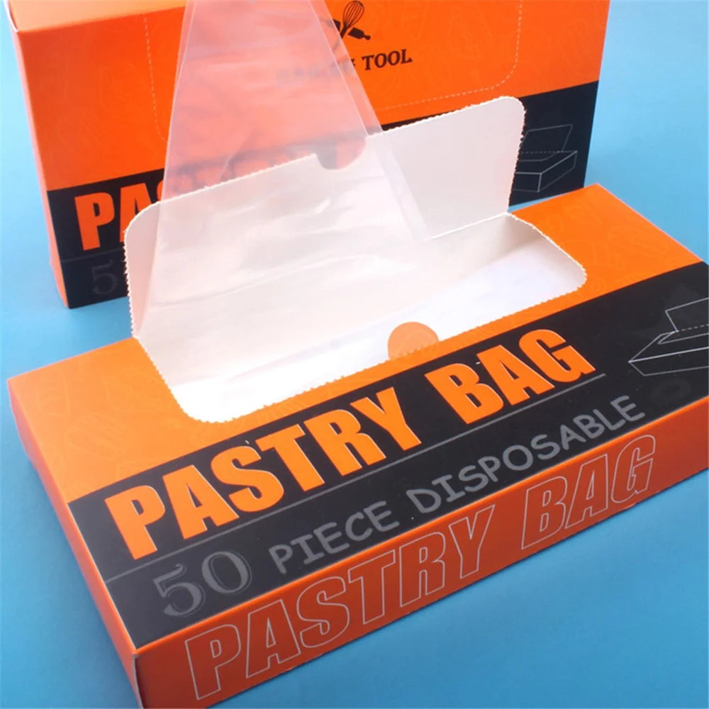 50PCS Pastry Bags Thicked Disposable Piping Bags Icing Bags Clear PE Cake Decorating Bags Baking Tools Supplies (BPA-Free, without FDA Certification) - 6