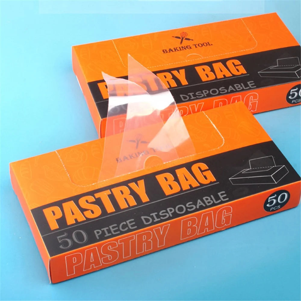 50PCS Pastry Bags Thicked Disposable Piping Bags Icing Bags Clear PE Cake Decorating Bags Baking Tools Supplies (BPA-Free, without FDA Certification) - 7