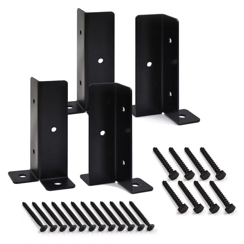 4 PCS Gazebo Bracket Kit Wood Frame Support With Corner Base Beam Connector Pergola Fence Post Anchor - 1