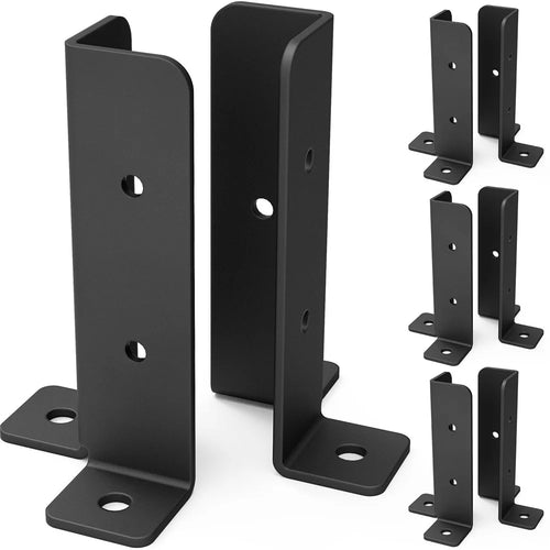 8Pcs Gazebo Bracket Kit Post Base Connector for Pergola Fence Patio Adjustable Metal Support - 1