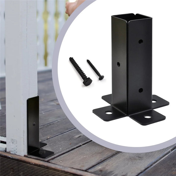 2Pcs Gazebo Bracket Kit Post Base Connector for Pergola Fence Patio Adjustable Metal Support - 5