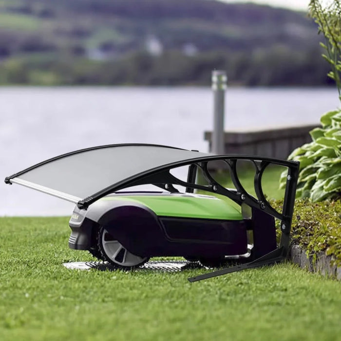 Outdoor Small Lawn Mower Sunshade Awning PC Sun Shield Rainproof Board, 800x700mm - Blue - 4