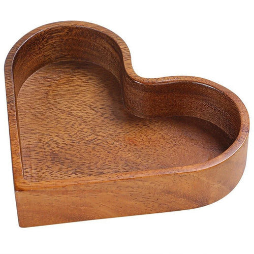 Wooden Heart-Shaped Candy Box Stackable Nuts Dried Fruits Storage Tray (BPA Free, No FDA) - 1